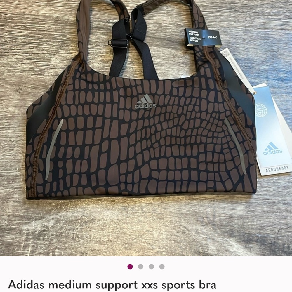 Adidas Crocodile Pattern Brown Sports Bra